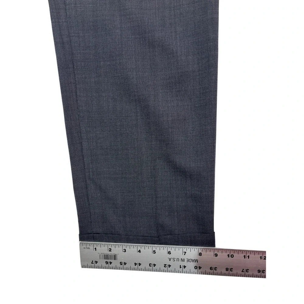 vtg 90s Ralph Lauren Chaps 40R 32x30 Charcoal 2pc Pant Suit Wool Cuffed Pleated